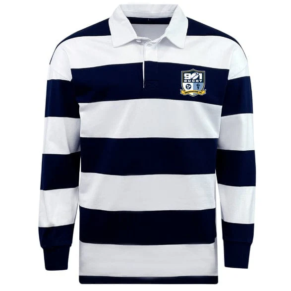901 Rugby Classic Long Sleeve Hooped Rugby Jersey - Image 2