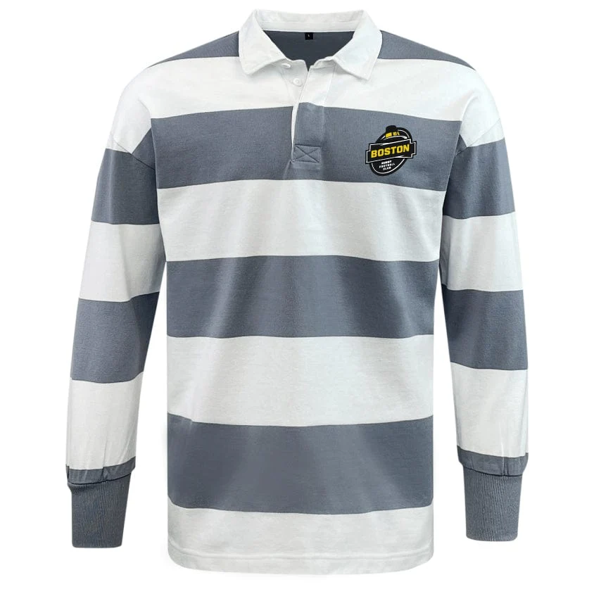 Boston RFC Retro Classic Long Sleeve Hooped Rugby Jersey