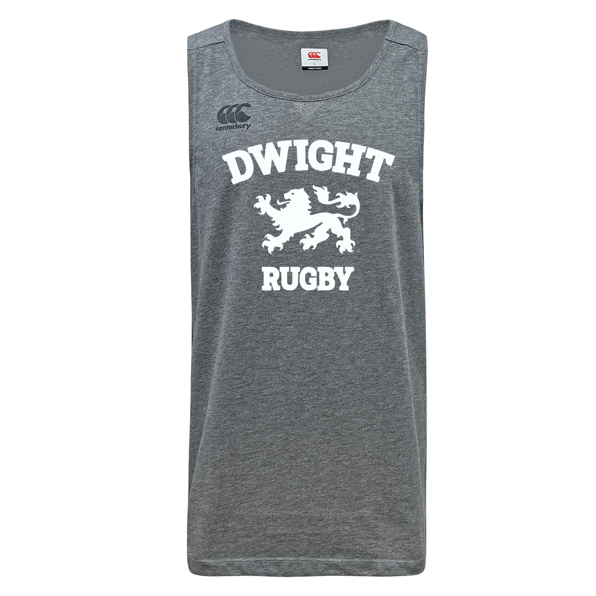 Dwight Rugby White Logo Tempo Vapodri Singlet by Canterbury