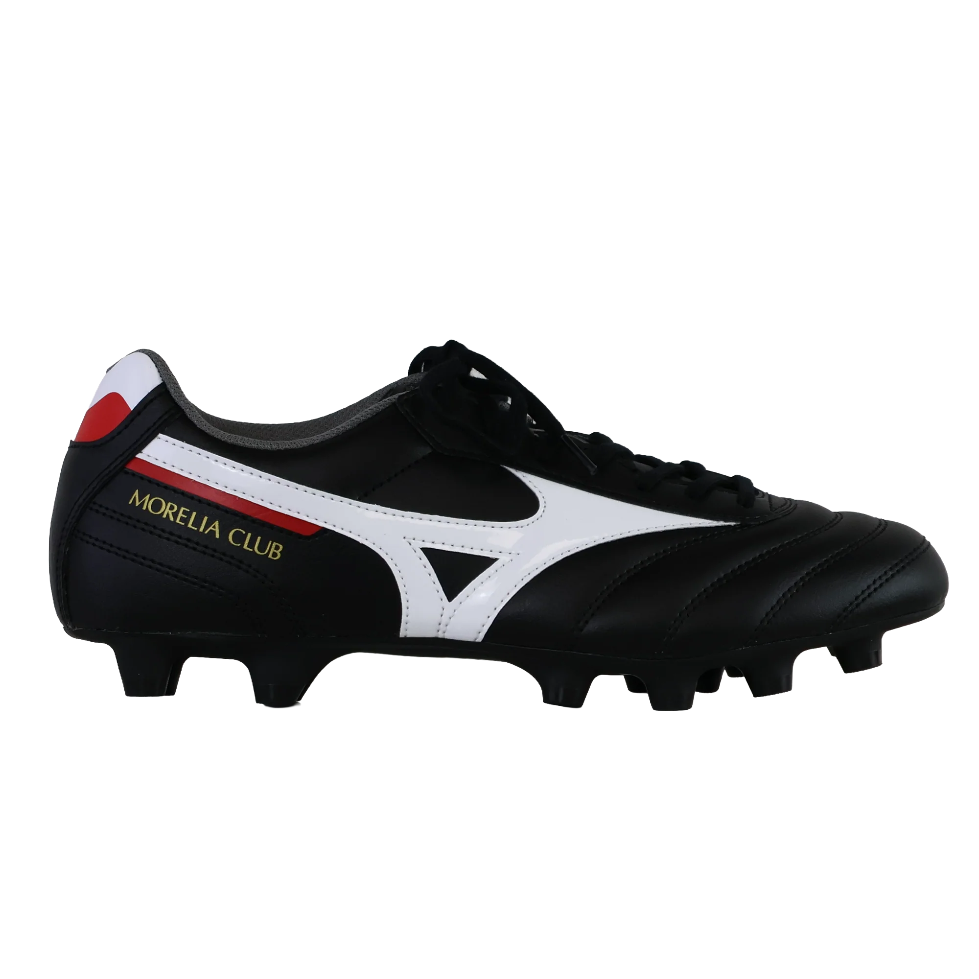 Mizuno Morelia II Club FG - Black/White/Red - Image 2