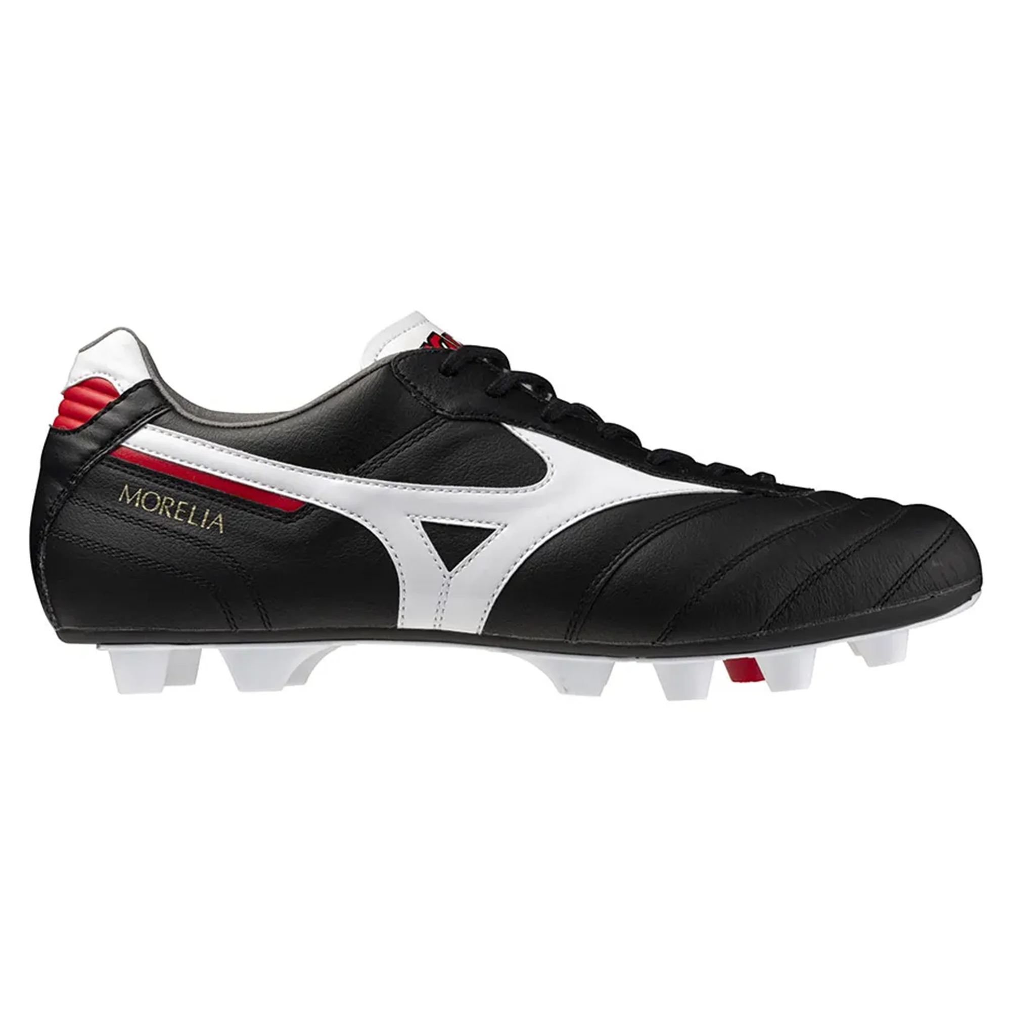 Mizuno Morelia II Elite FG - Black/White/Red - Image 3
