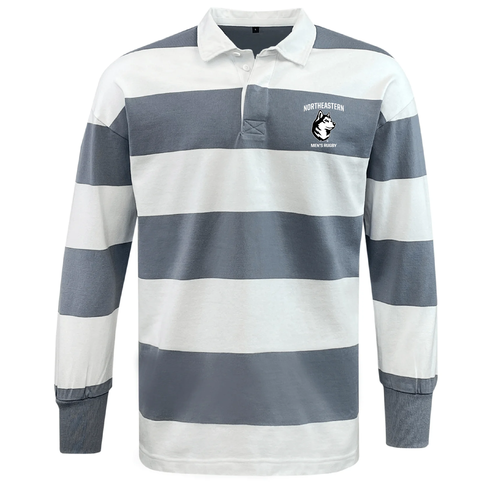 Northeastern University Men's Rugby Classic Long Sleeve Hooped Rugby Jersey