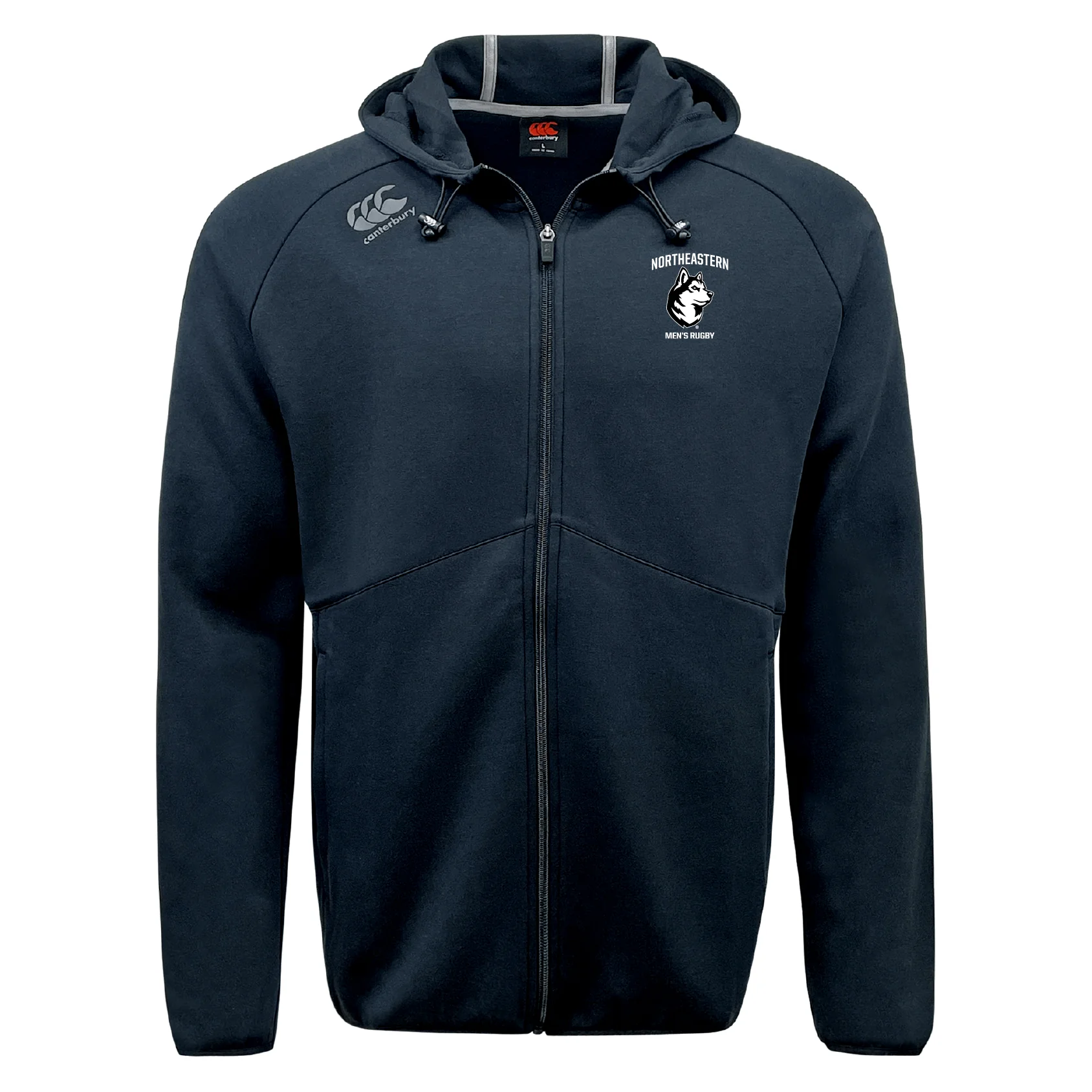 Northeastern University Men's Rugby Tempo Vapodri Full-Zip Hoodie by Canterbury - Image 2