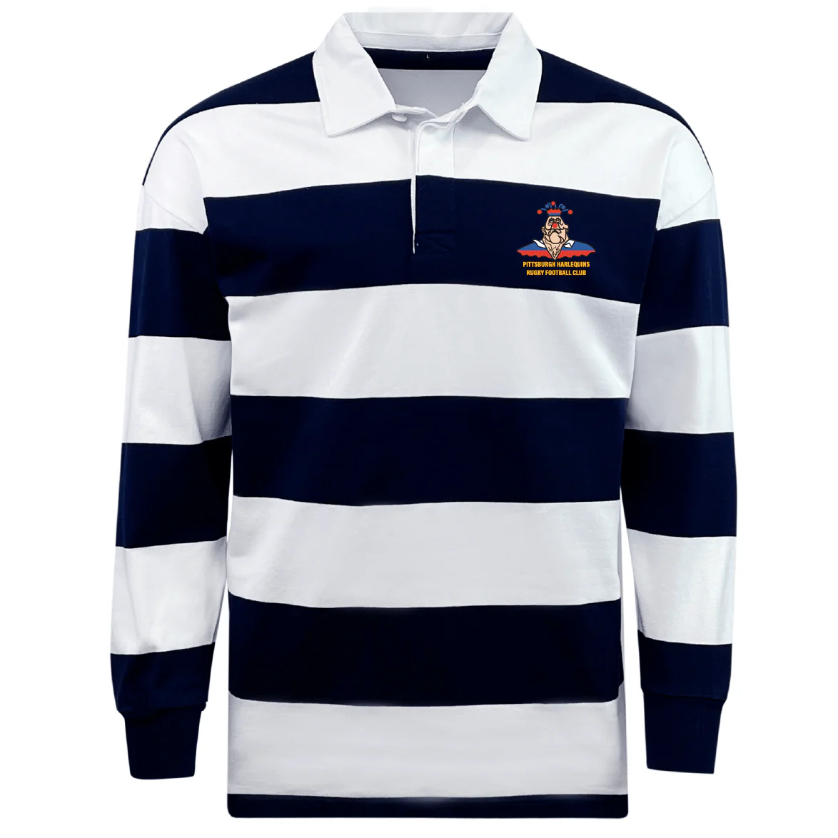 Pittsburgh Harlequins Rugby Classic Long Sleeve Hooped Rugby Jersey - Image 2