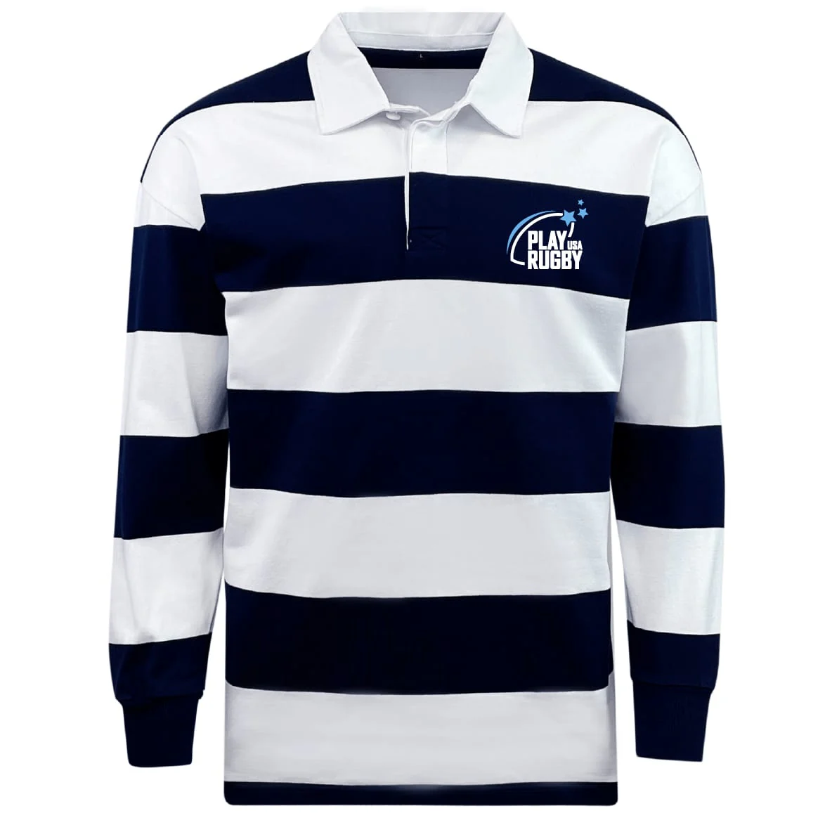 Play Rugby USA Classic Long Sleeve Hooped Rugby Jersey - Image 2
