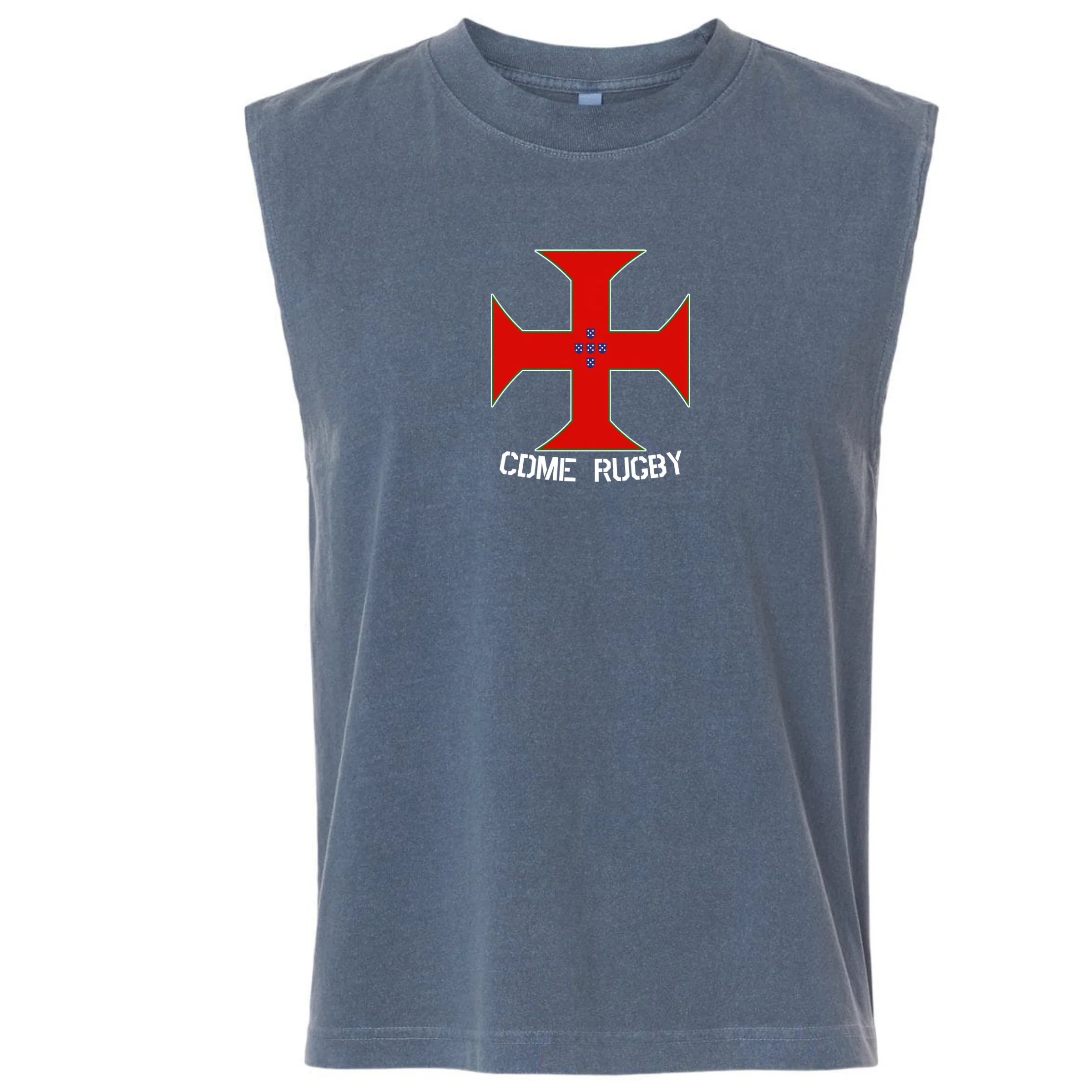 SF CDME Rugby Unisex Heavyweight Cotton Garment-Dyed Mid-Length Muscle Tee