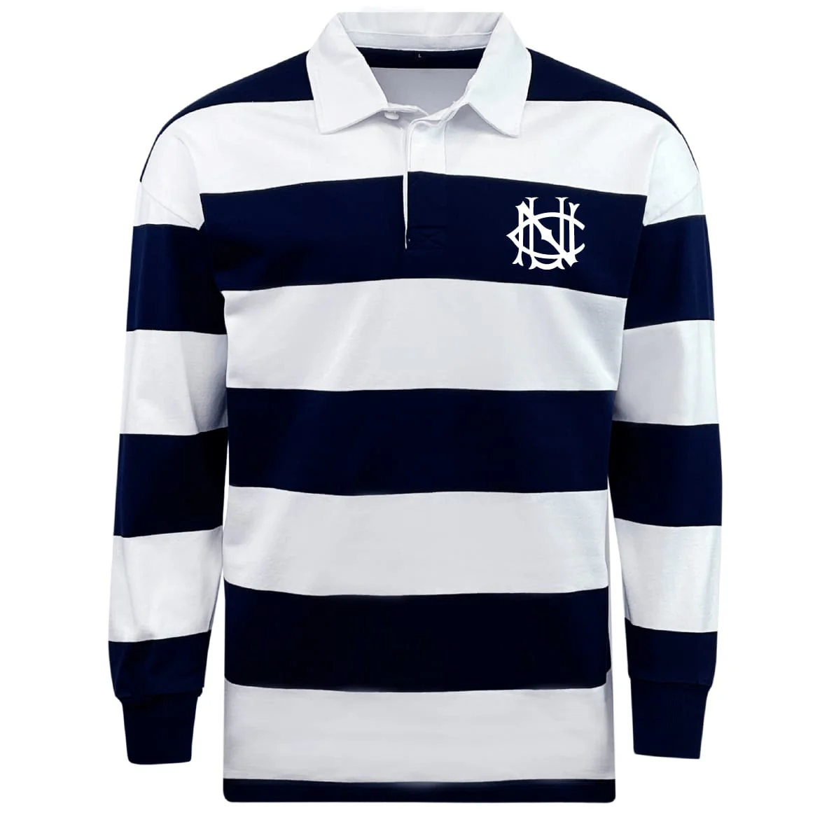 UNC Rugby Classic Long Sleeve Hooped Rugby Jersey - Image 2