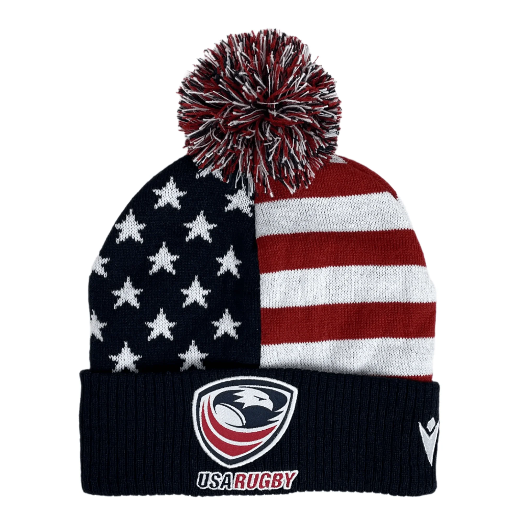 USA Rugby 25 Pom-Pom Beanie by Macron