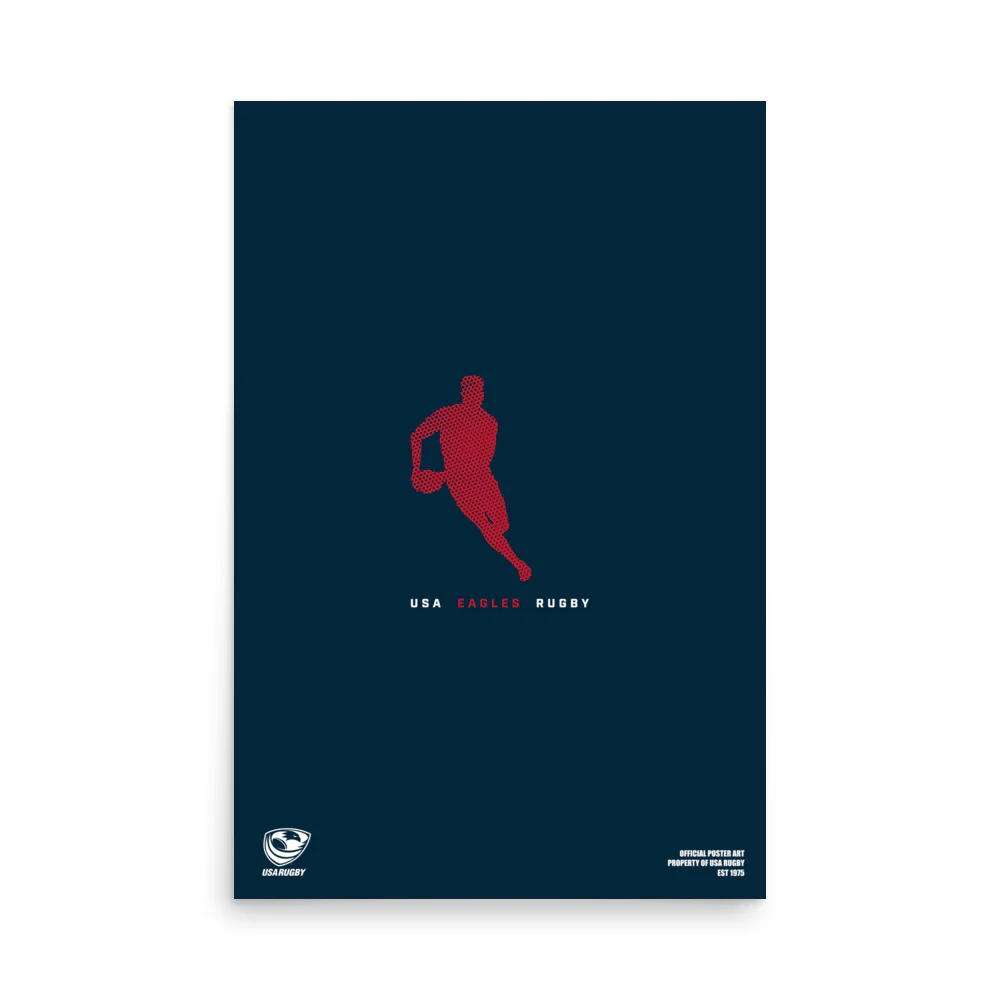 USA Rugby Silhouette Poster