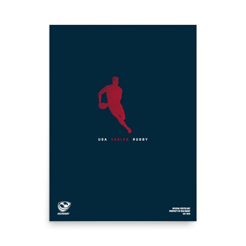 USA Rugby Silhouette Poster - Image 2