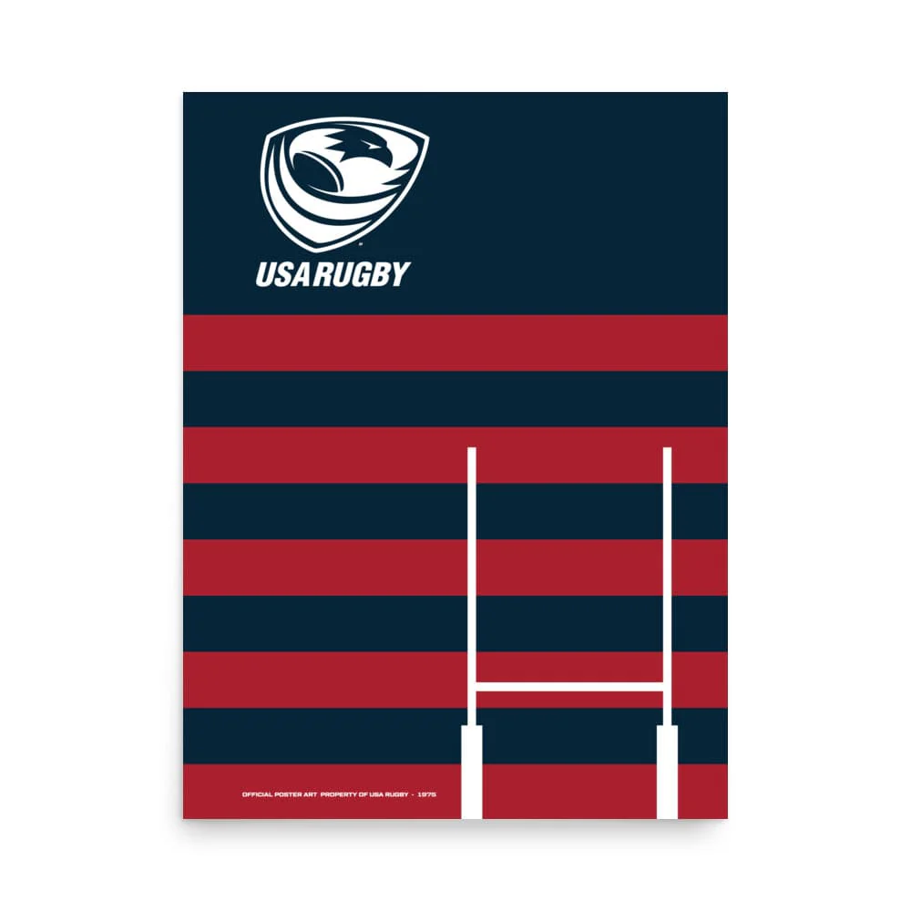 USA Rugby Red Stripe Poster - Image 2