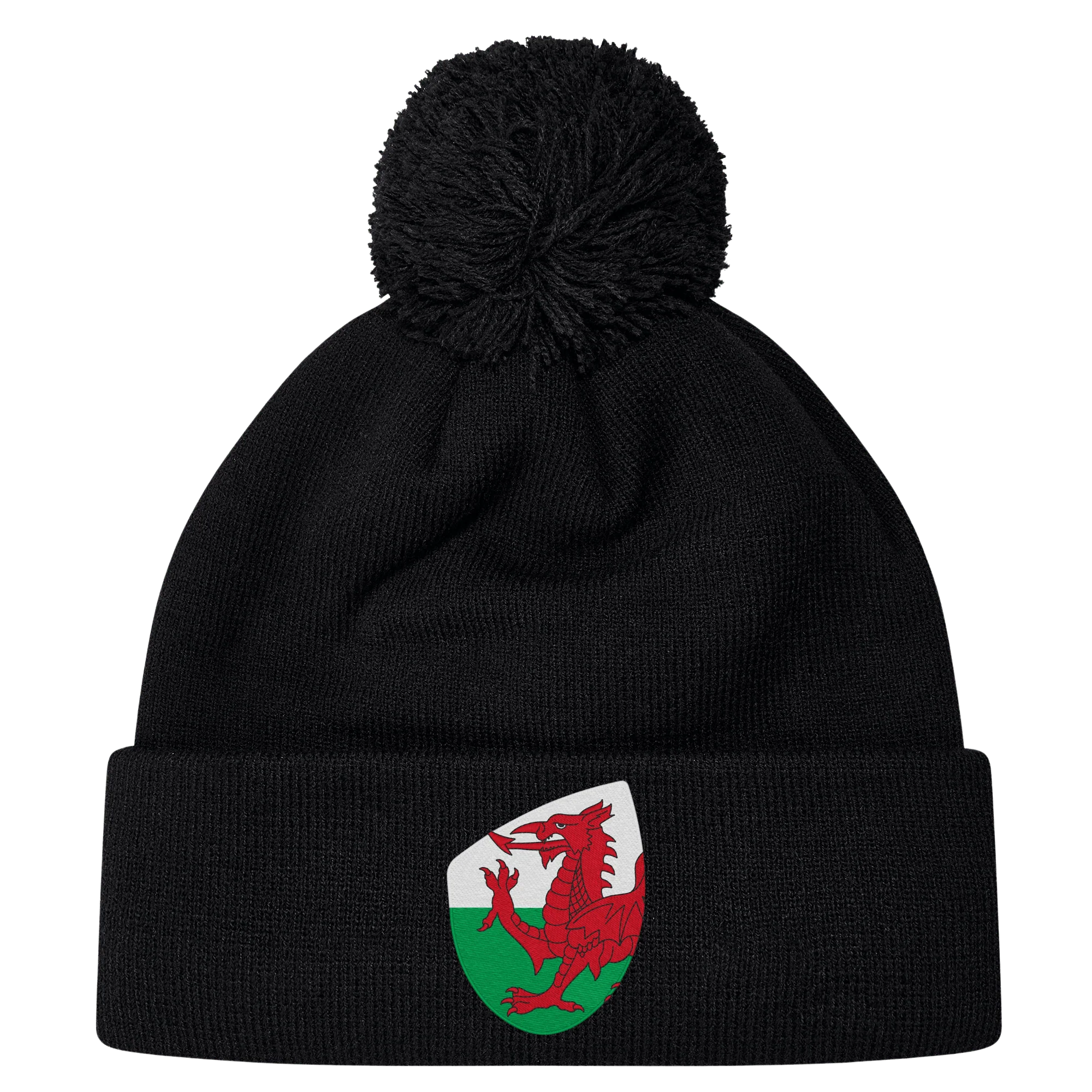 Wales Shield Pom Pom Beanie