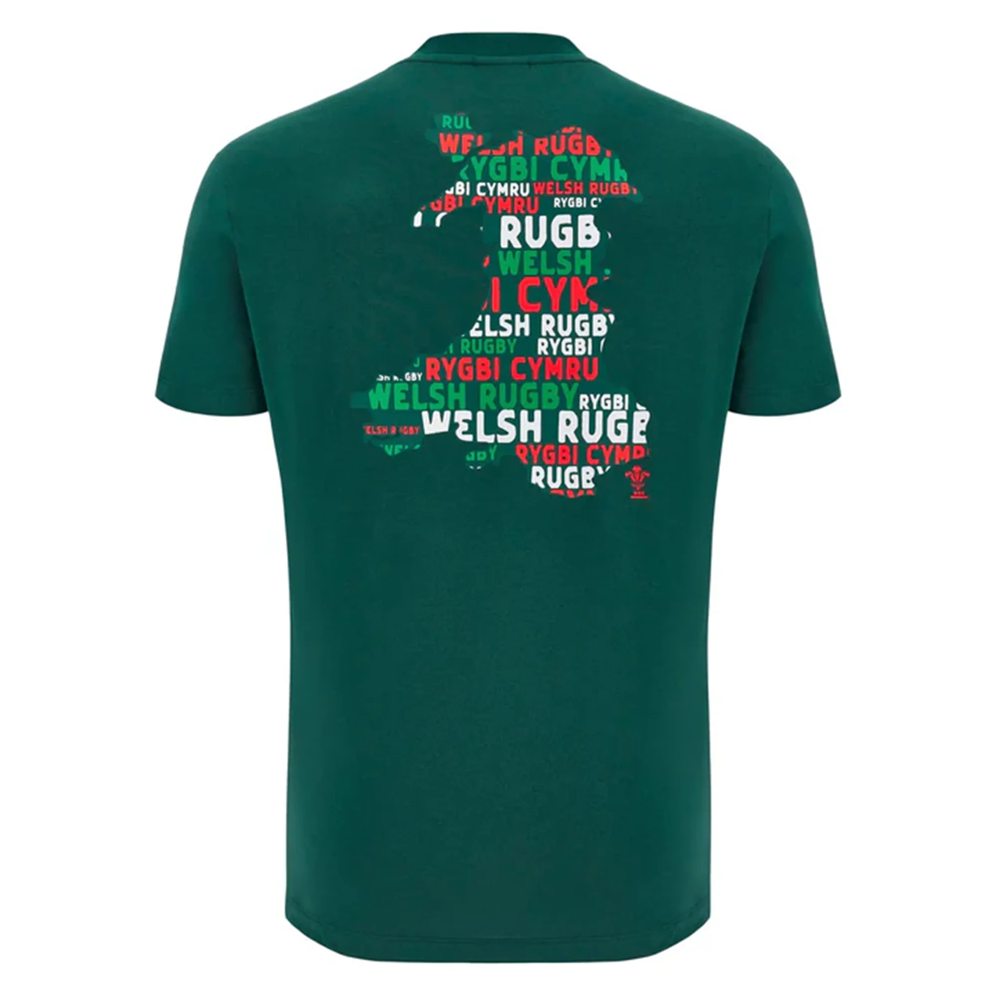 Wales 25/26 Country Outline Cotton Fan T-Shirt by Macron - Image 2
