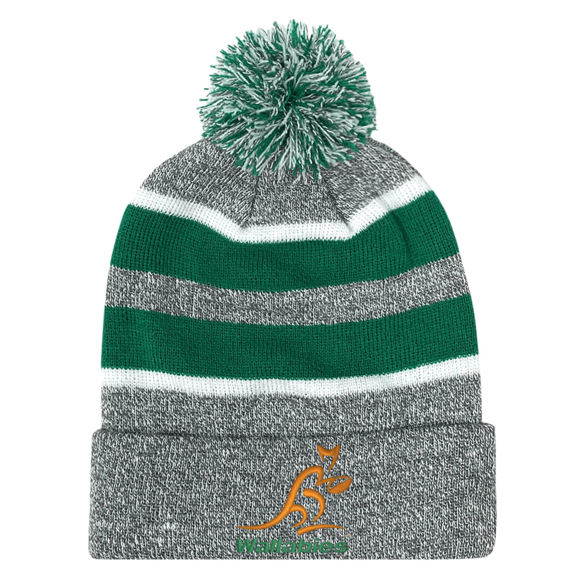 Wallabies Rugby Hooped Pom-Pom Beanie