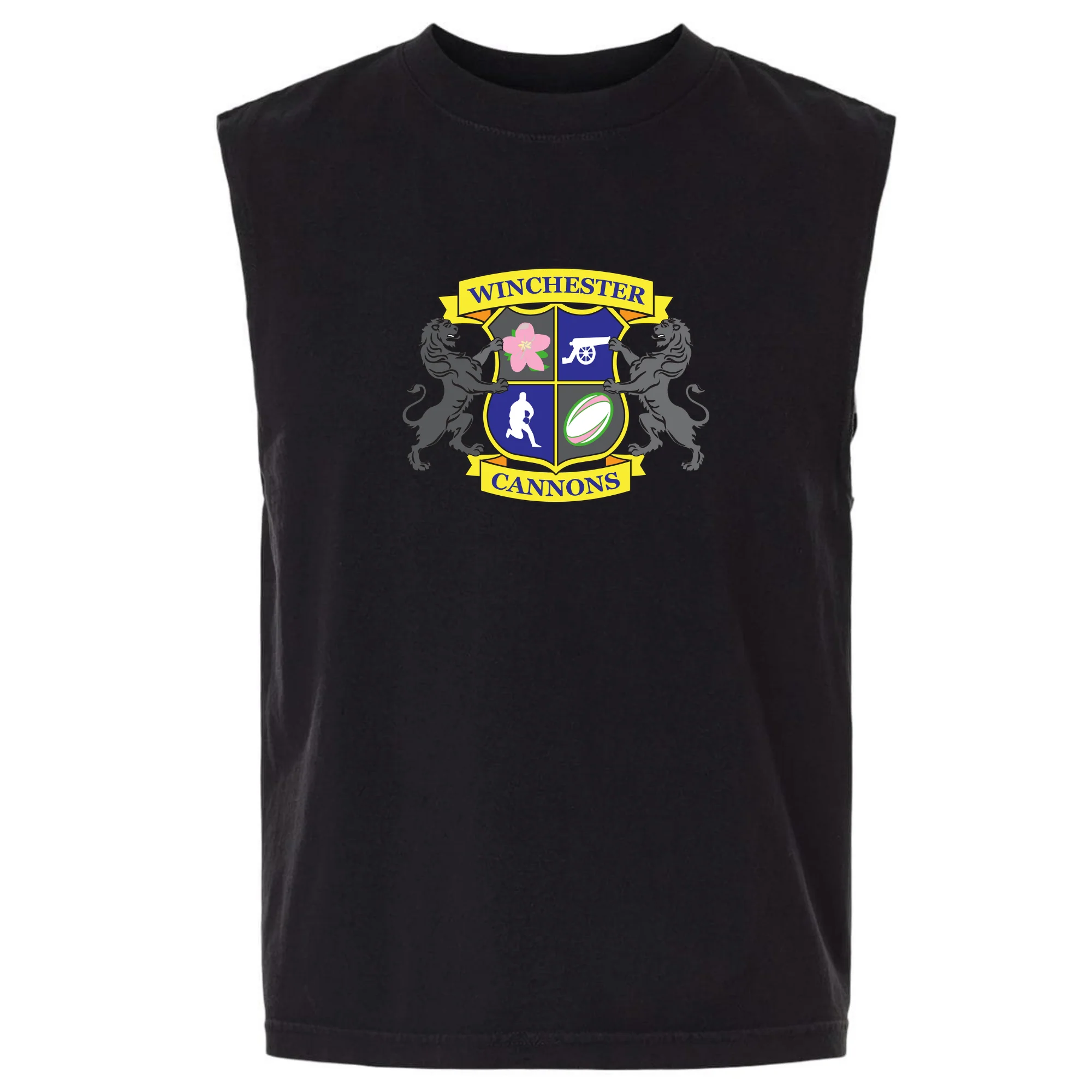Winchester Cannons Unisex Heavyweight Cotton Garment-Dyed Mid-Length Muscle Tee