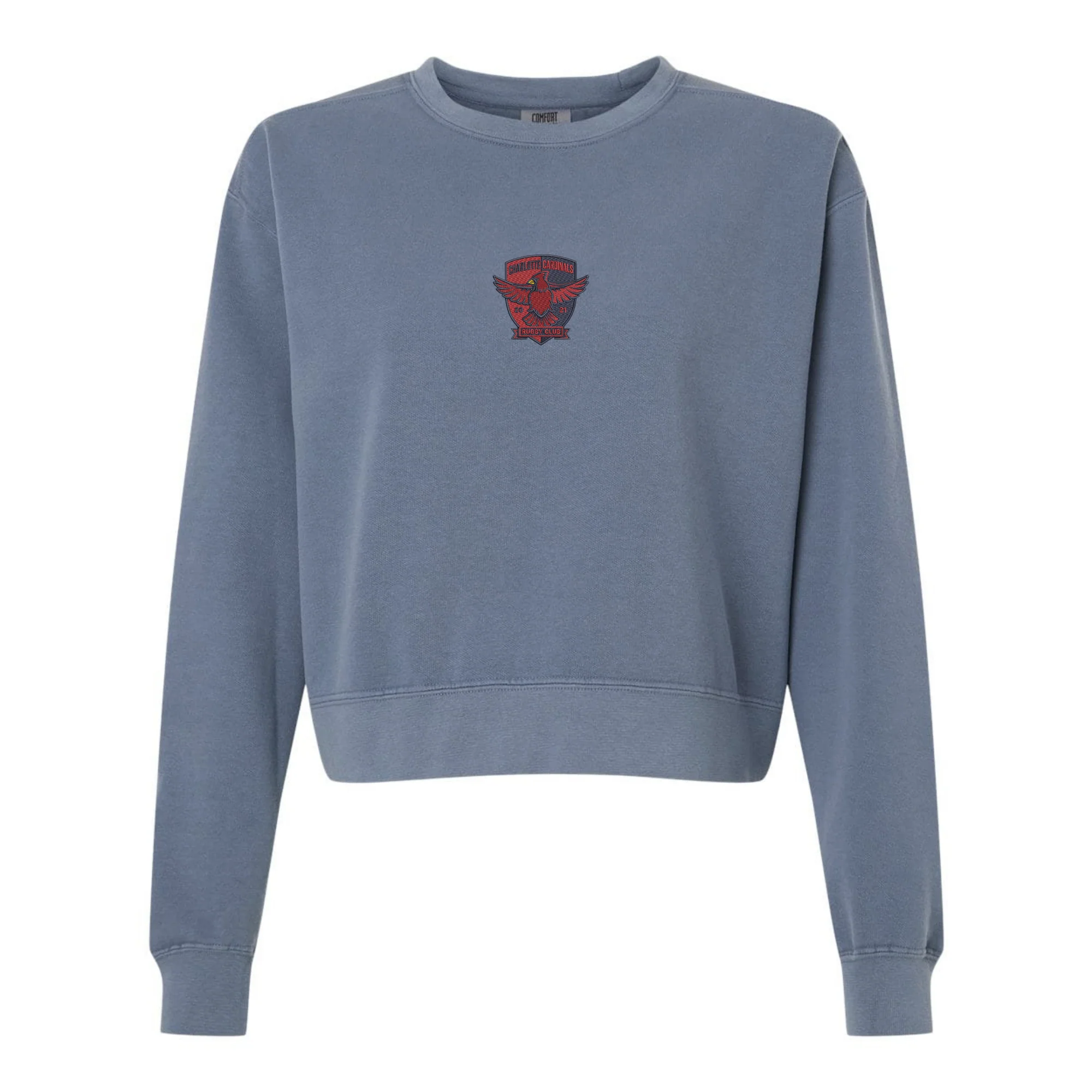 Women's Charlotte Cardinals Rugby Mid-Length Crewneck Sweatshirt
