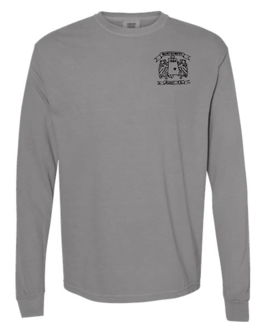 Montgomery Yelllowhammers Black Logo Long Sleeve Retro Comfort Tee - Image 2
