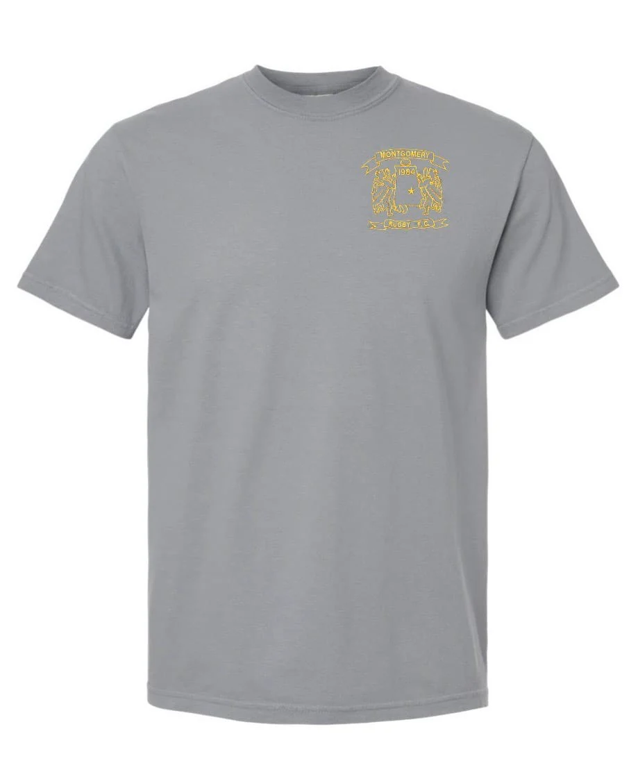 Montgomery Yelllowhammers Yellow Retro Logo Comfort Tee - Image 2